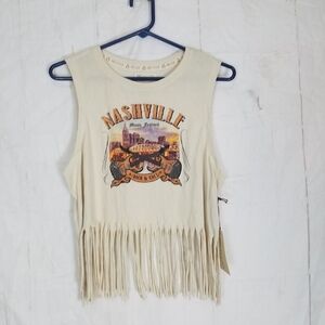 Recycle threads nashville music city music festival garfic crop tank top